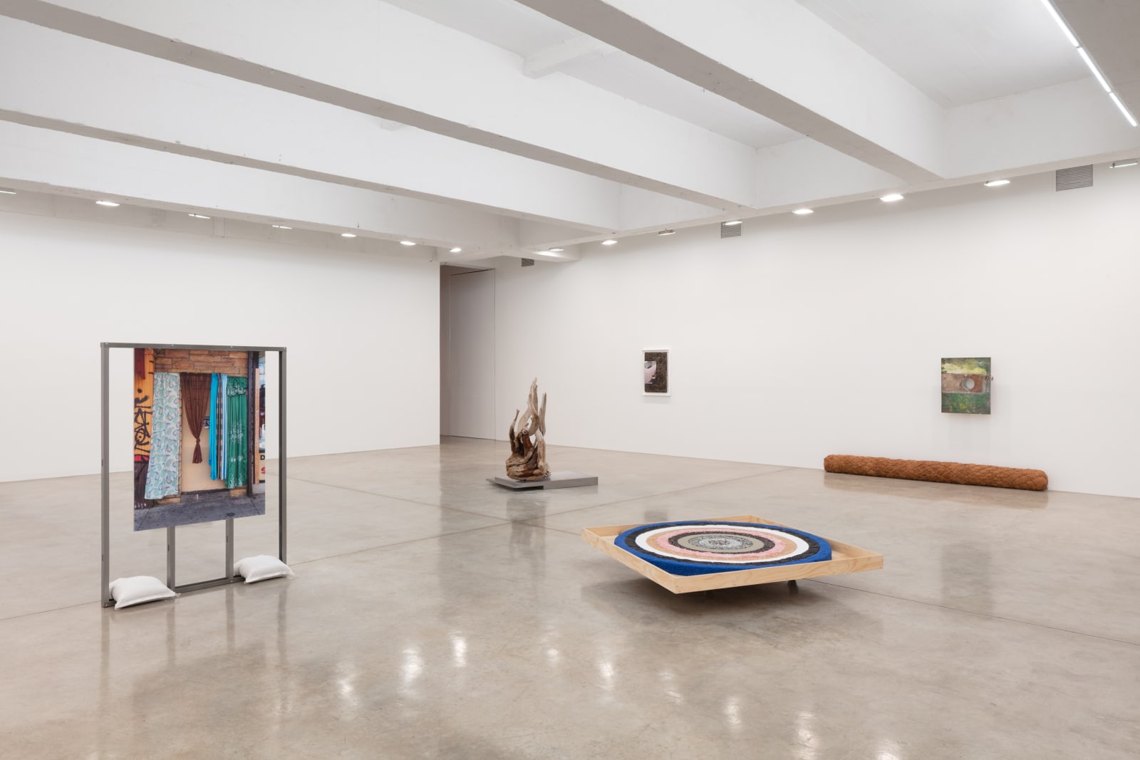 exhibition view, Karyn Olivier, How A Home Is Made, sculptures in neutral background