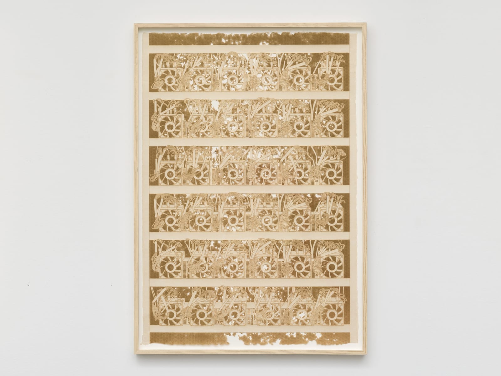 wooden sculpture on white wall