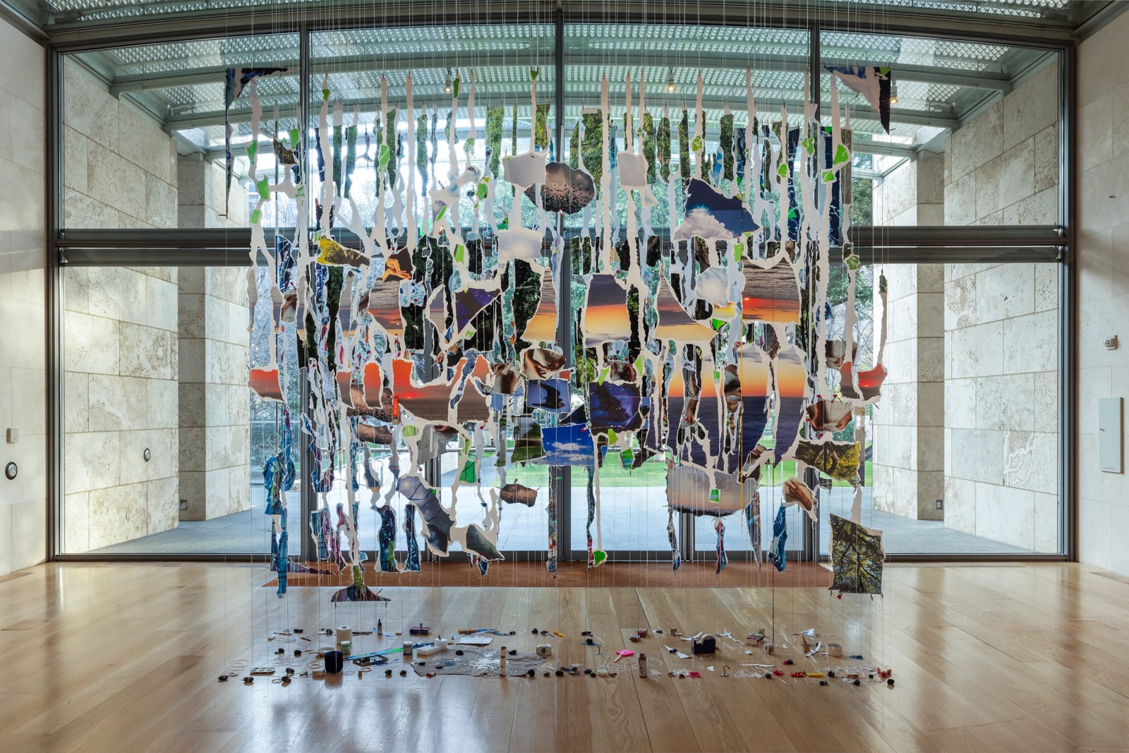 Sarah Sze installation image at Nasher Sculpture Center, Dallas, 2024.