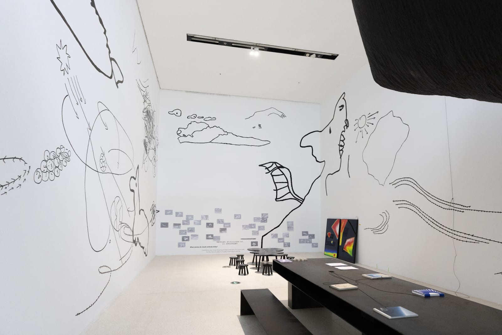 Installation view of Tomás Saraceno: Complementarities at Red Brick museum.