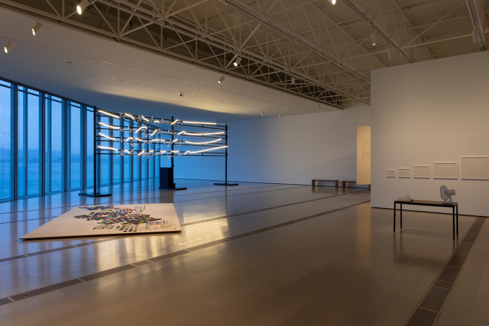 Installation images of Shilpa Gupta: I Live Under Your Sky Too.
