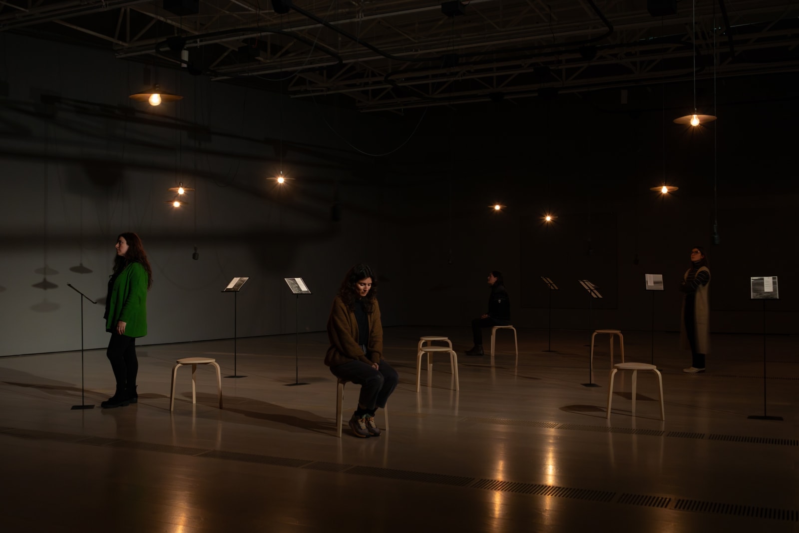Installation images of Shilpa Gupta: I Live Under Your Sky Too.