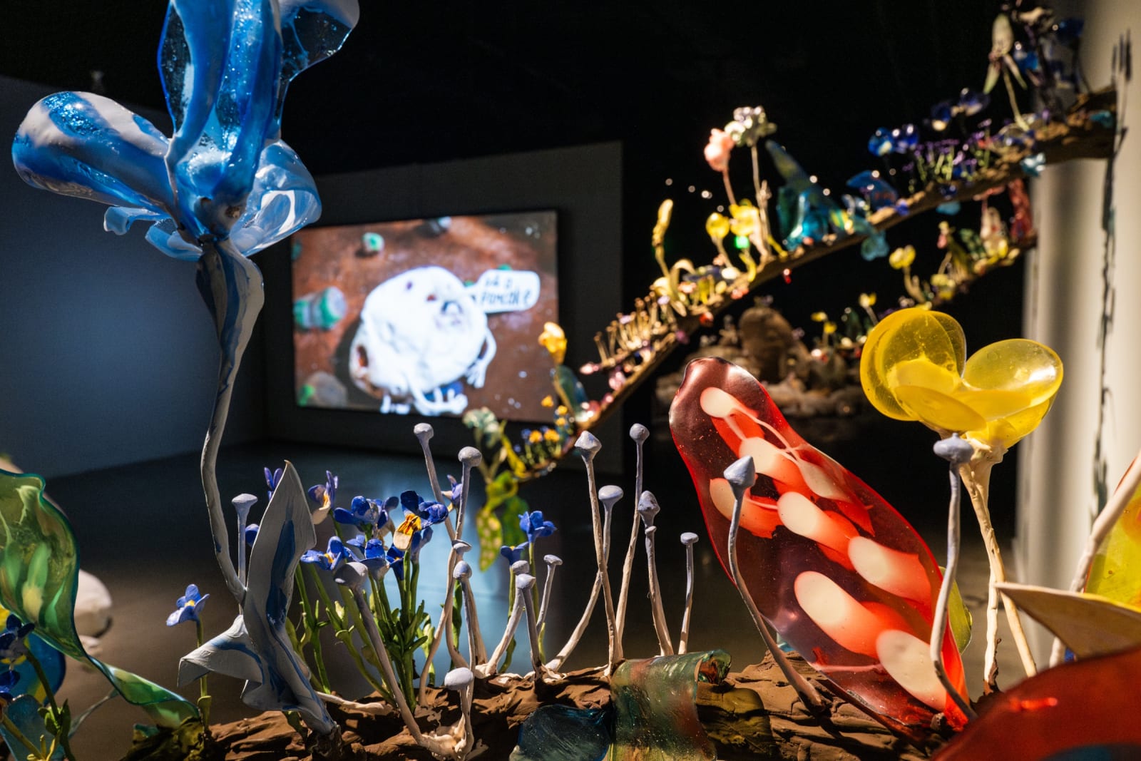 Installation image of Nathalie Djurberg & Hans Berg: A Place of Opportunity and Transformation.