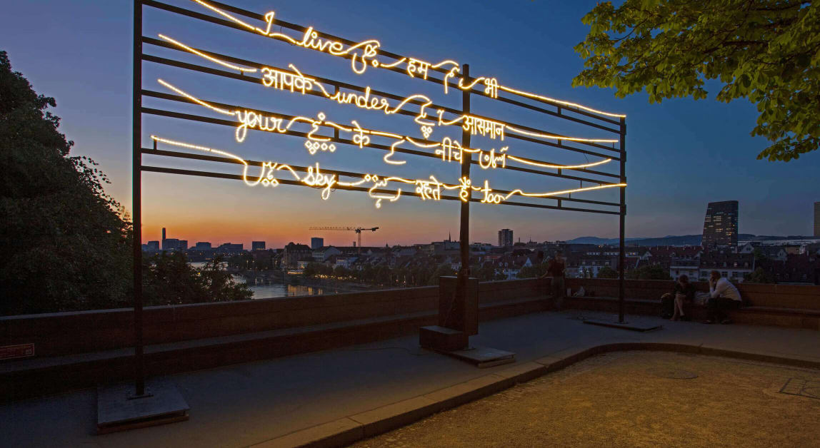 Shilpa Gupta, I Live Under Your Sky Too, 2004 - ongoing. Photo by Sebastiano Pellion di Persano