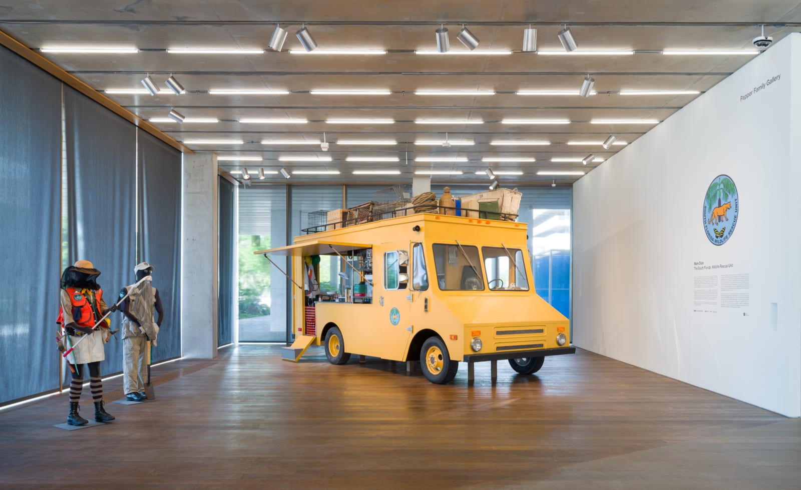 Installation view, Mark Dion: The South Florida Wildlife Rescue Unit, Pérez Art Museum Miami, 2025–26. Photo by Oriol Tarridas