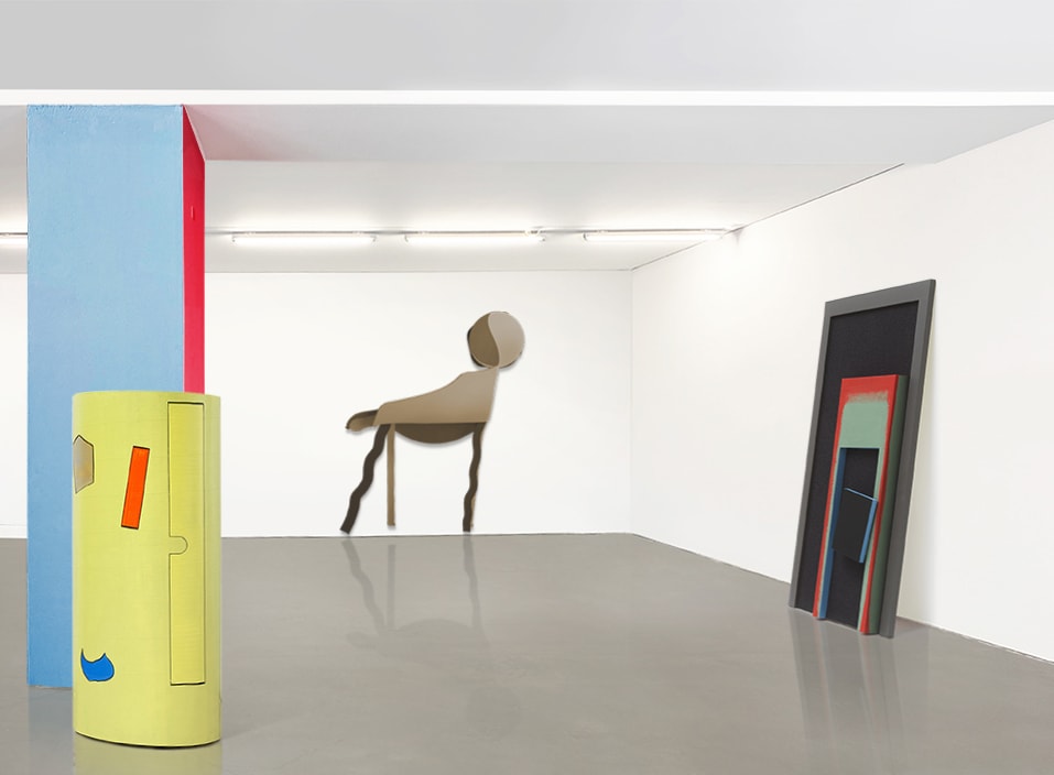 Installation view of Thomas Scheibitz's exhibition Sinusknoten in Germany.