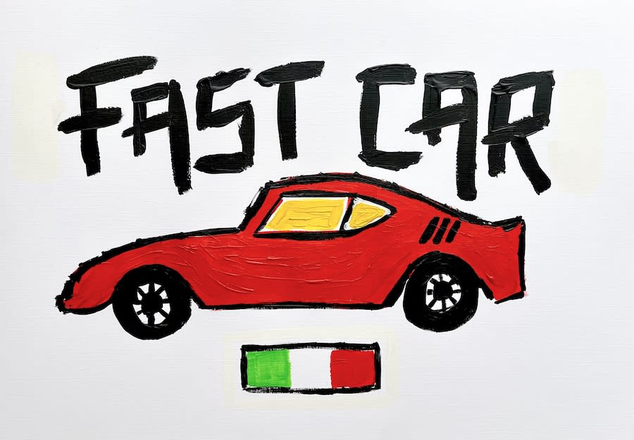 Fast Car acrylic on A3