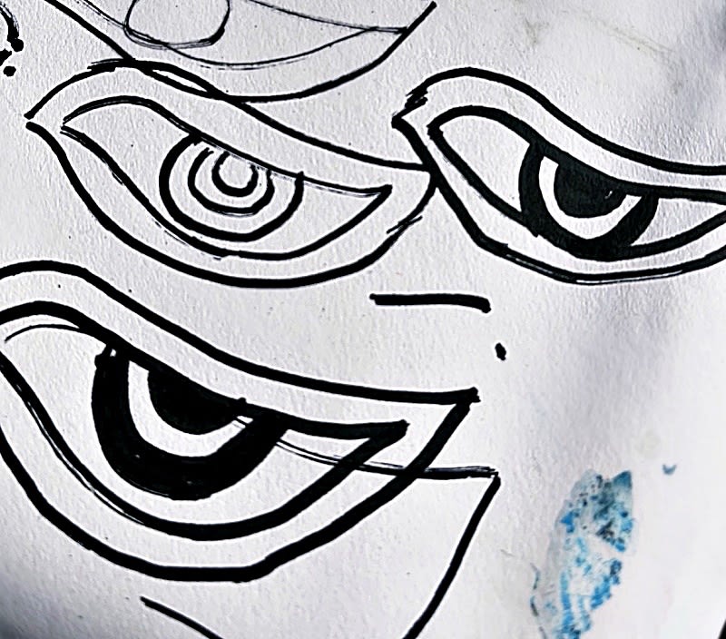 original design sketches for the Buddhist eyes