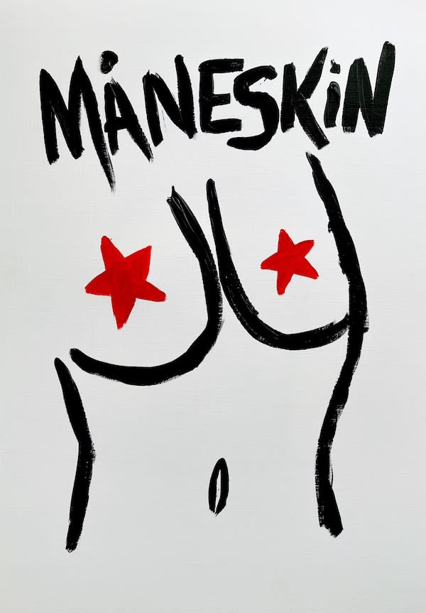 Rock n Roll stars - Maneskin A3 acrylic on 300gsm paper
