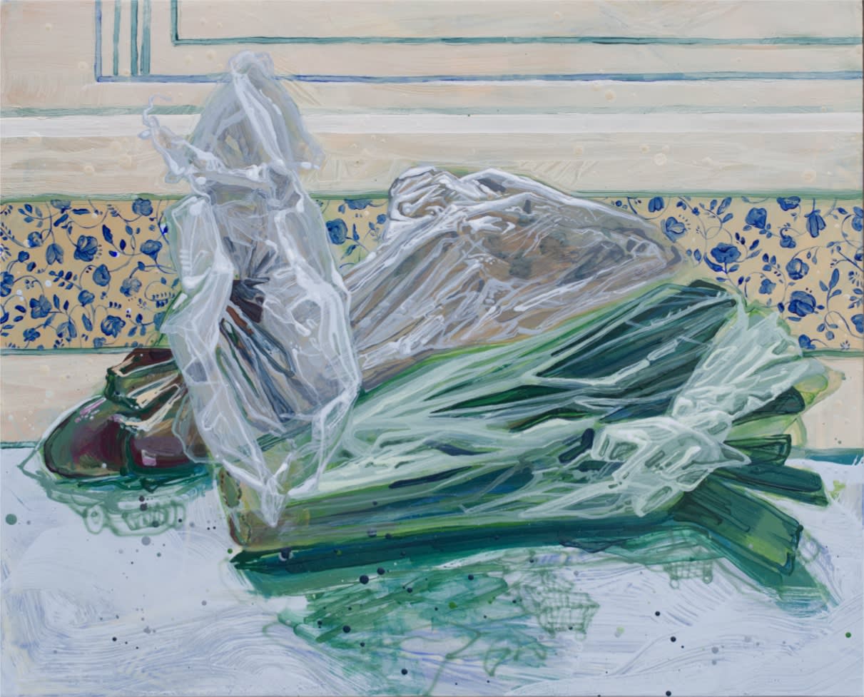 Dana Oldfather, Deconstructed Soup and Old Wallpaper, 2019