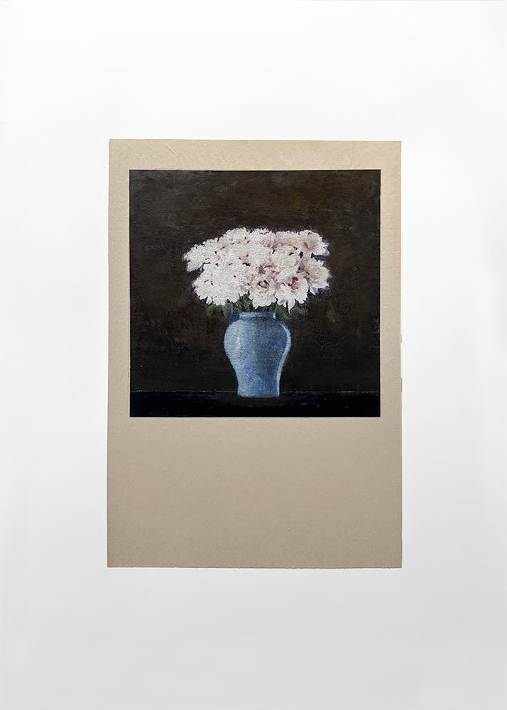 Michael Kellers, Flowers in a Blue Vase, 2024