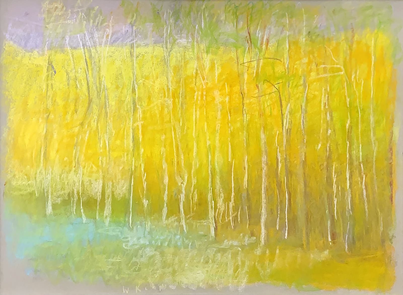 Wolf Kahn, Golden Woods on Gray Paper, 1990