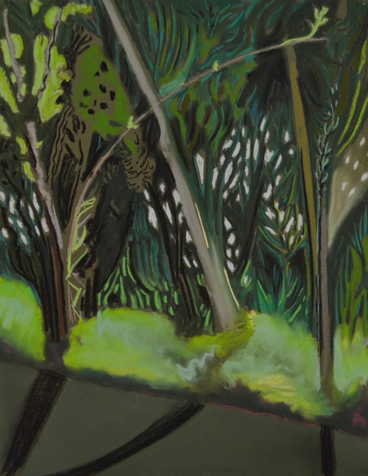 Brinsley Tyrrell, No. 10 BT 64-Untitled (Green/Black Trees), 2017