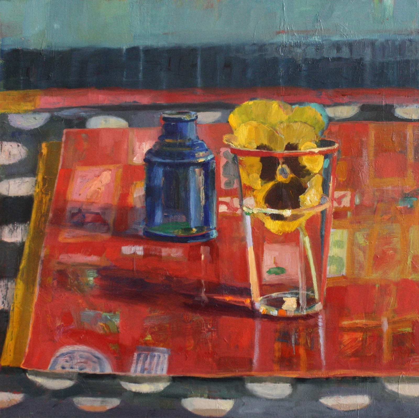 Carol Stewart, Yellow Pansy, Blue Bottle