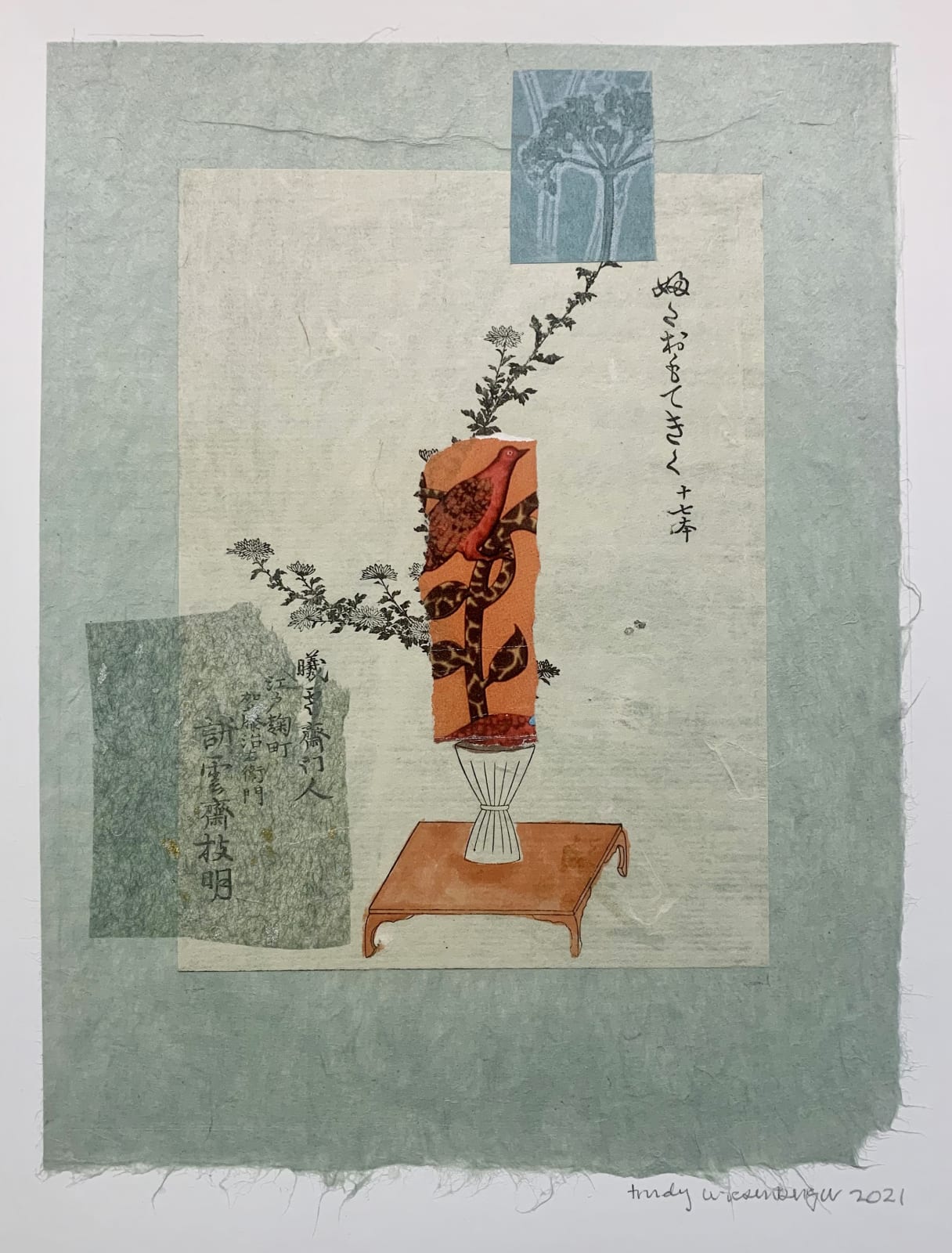 Trudy Wiesenberger, Still Life in Celadon & Orange, 2021