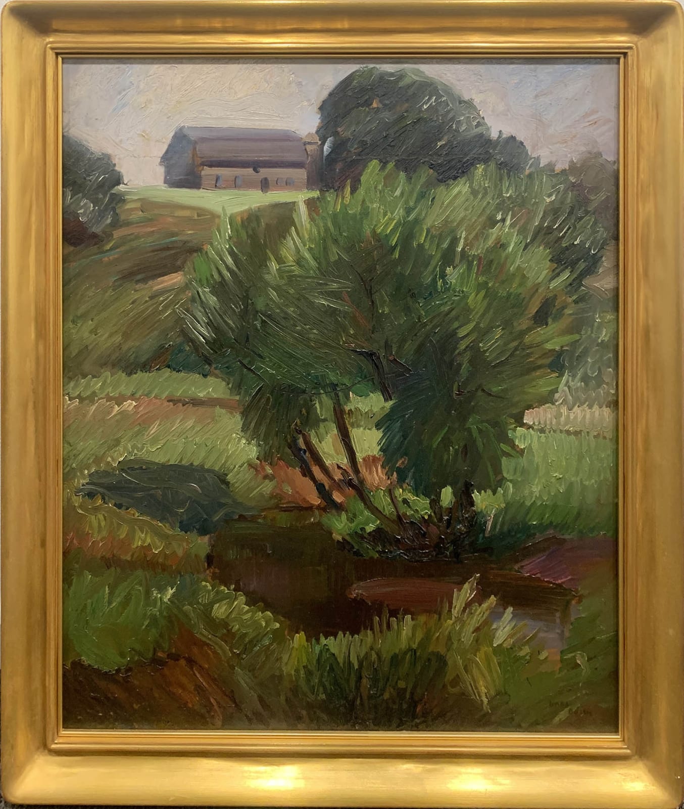 Hans Busch, Landscape with Tree and Farmhouse