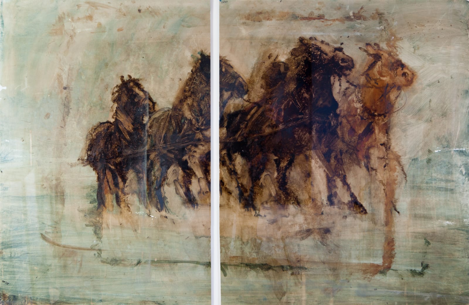 Anthony Amos, Working Horses Diptych (double-sided)