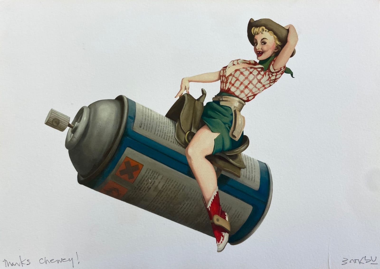 Banksy, Rodeo Girl - Cans Festival Gift Print