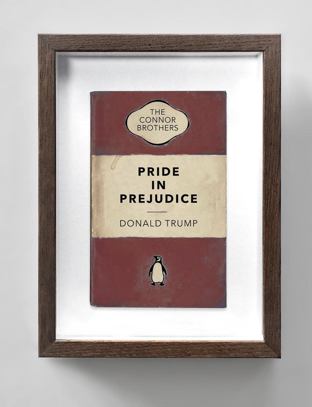 The Connor Brothers: Pride in Prejudice - Hand painted vintage paper back with silkscreen text, created in the style of a Penguin book.
