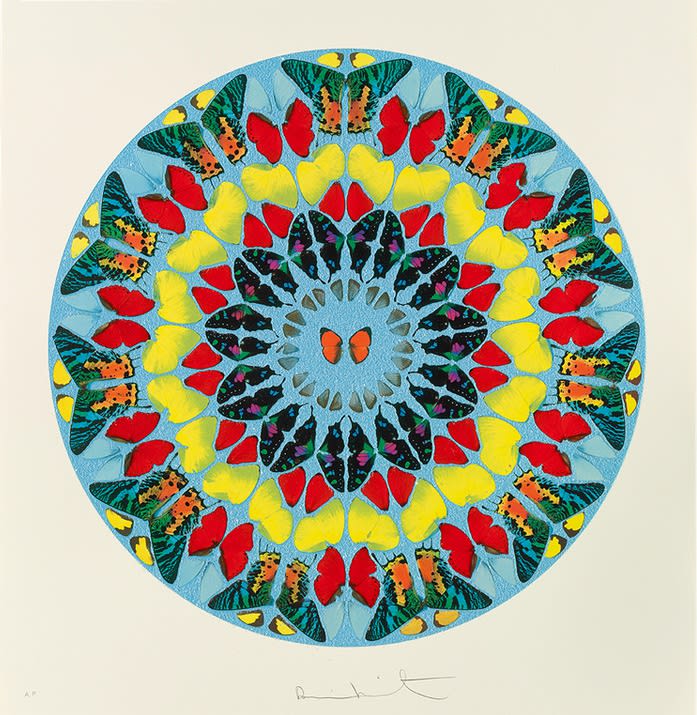 Damien Hirst, Psalm: Dixit Insipiens - Silkscreen with diamond dust of butterfly mantra