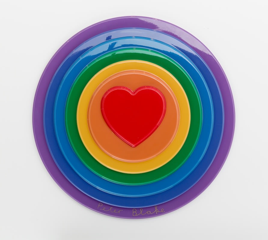 Peter Blake - Rainbow Target - Target with heart as the bullseye surrounded by rainbow colours with a glossy Finish