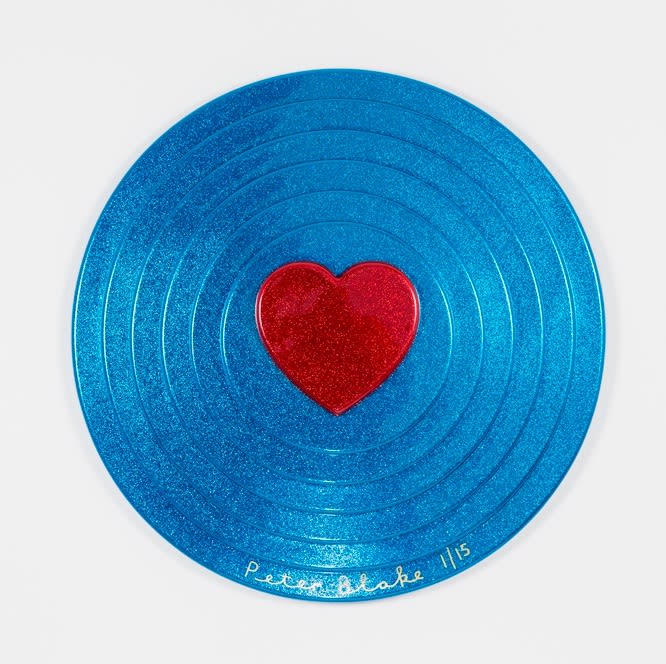 Peter Blake, Heart Target - Red Heart on Blue