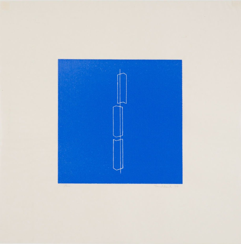 Fred Sandback, Untitled (Plate 7 from a set of 8 linocuts), 1979