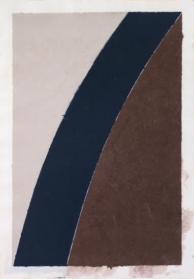 Ellsworth Kelly, Colored Paper Image XII (Blue Curve with Brown and Gray), 1976