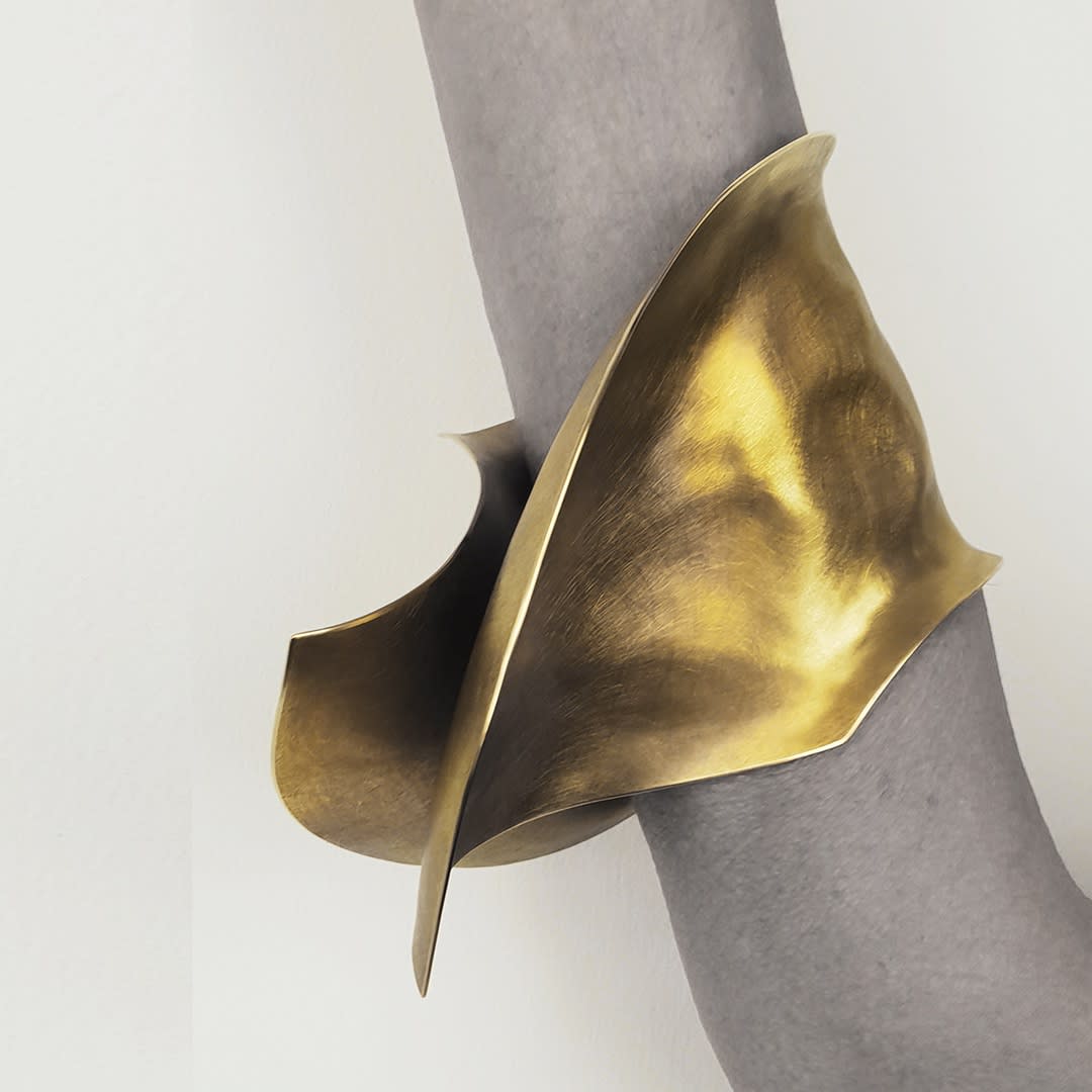 silk wings arm sculpture gilding brass