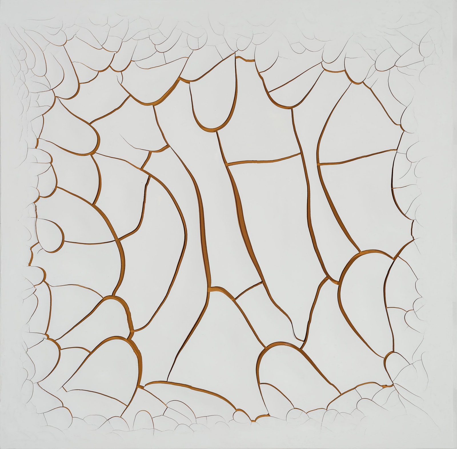 Adriana Varejão, White Mimbres V, 2016 Oil and plaster on canvas 150 x 150 cm 59 1/8 x 59 1/8...