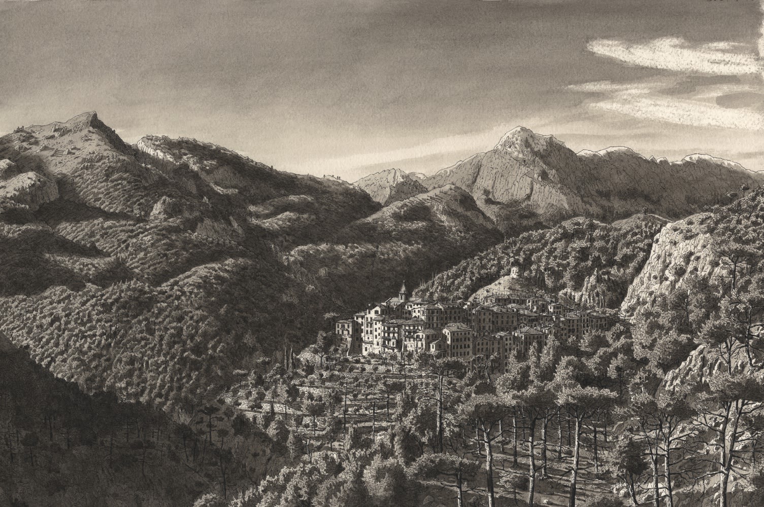 Stefan Bleekrode, Dorp in Corsicaans landschap