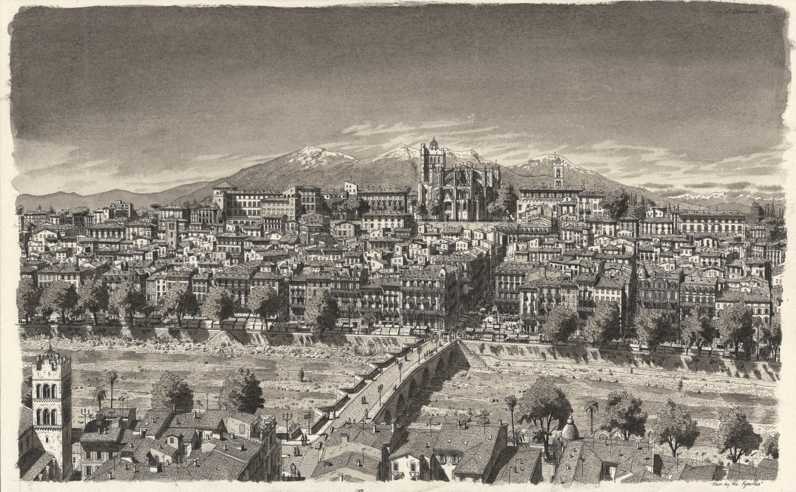 Stefan Bleekrode, Town by the Pyrenees