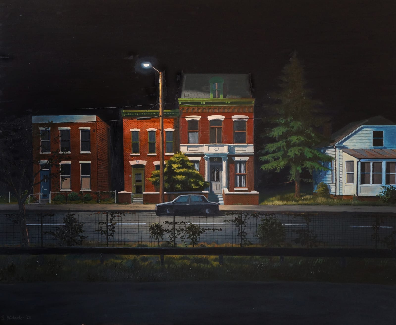 Stefan Bleekrode, Houses by a Motorway at Night