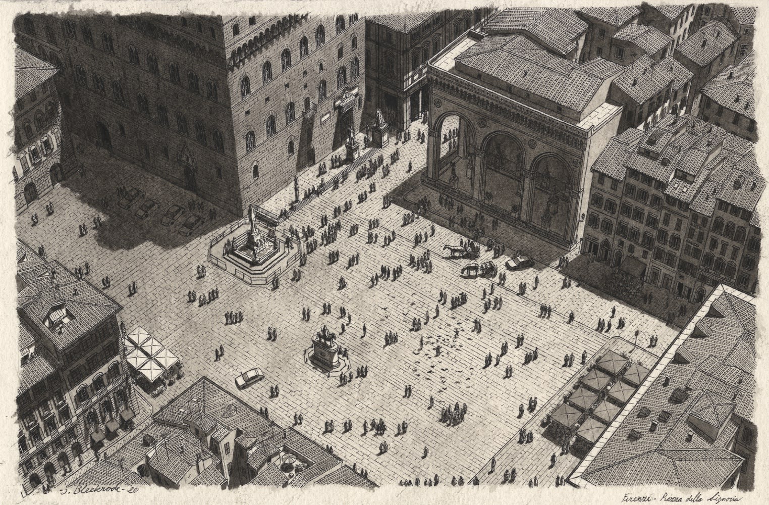 Stefan Bleekrode, Piazza della Signoria, Florence