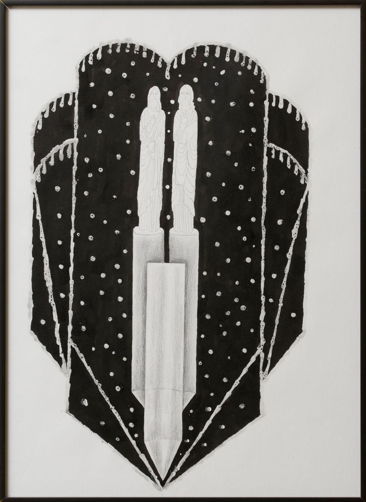 Anna Hulacova, Untitled, 2016 paper, graphite, ink, wax, charcoal, 43 x 30 x 2 cm