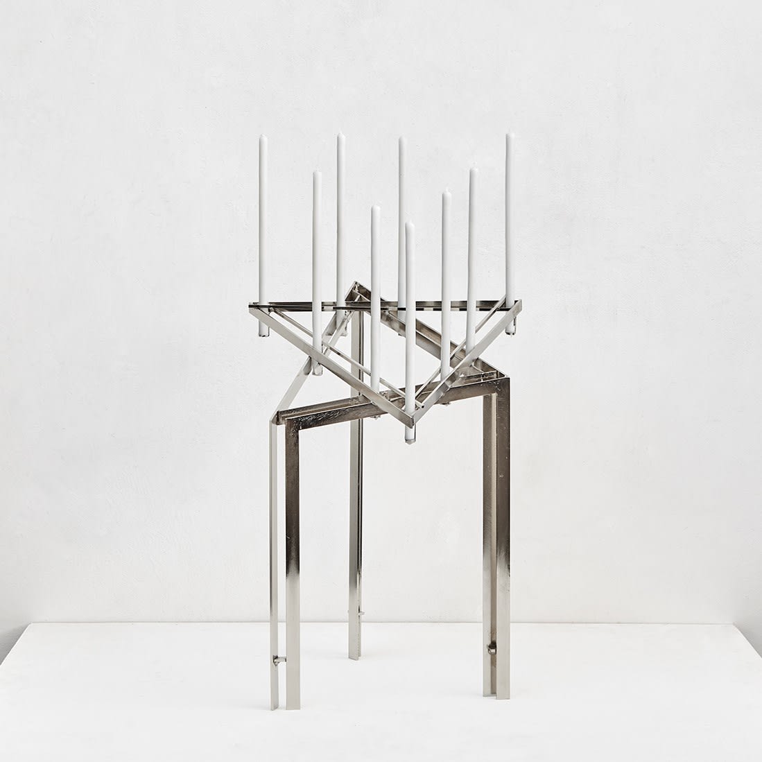 Fabrizio Prevedello Candelabro (295), 2020 acciaio nichelato 59,3x42x36,7 cm