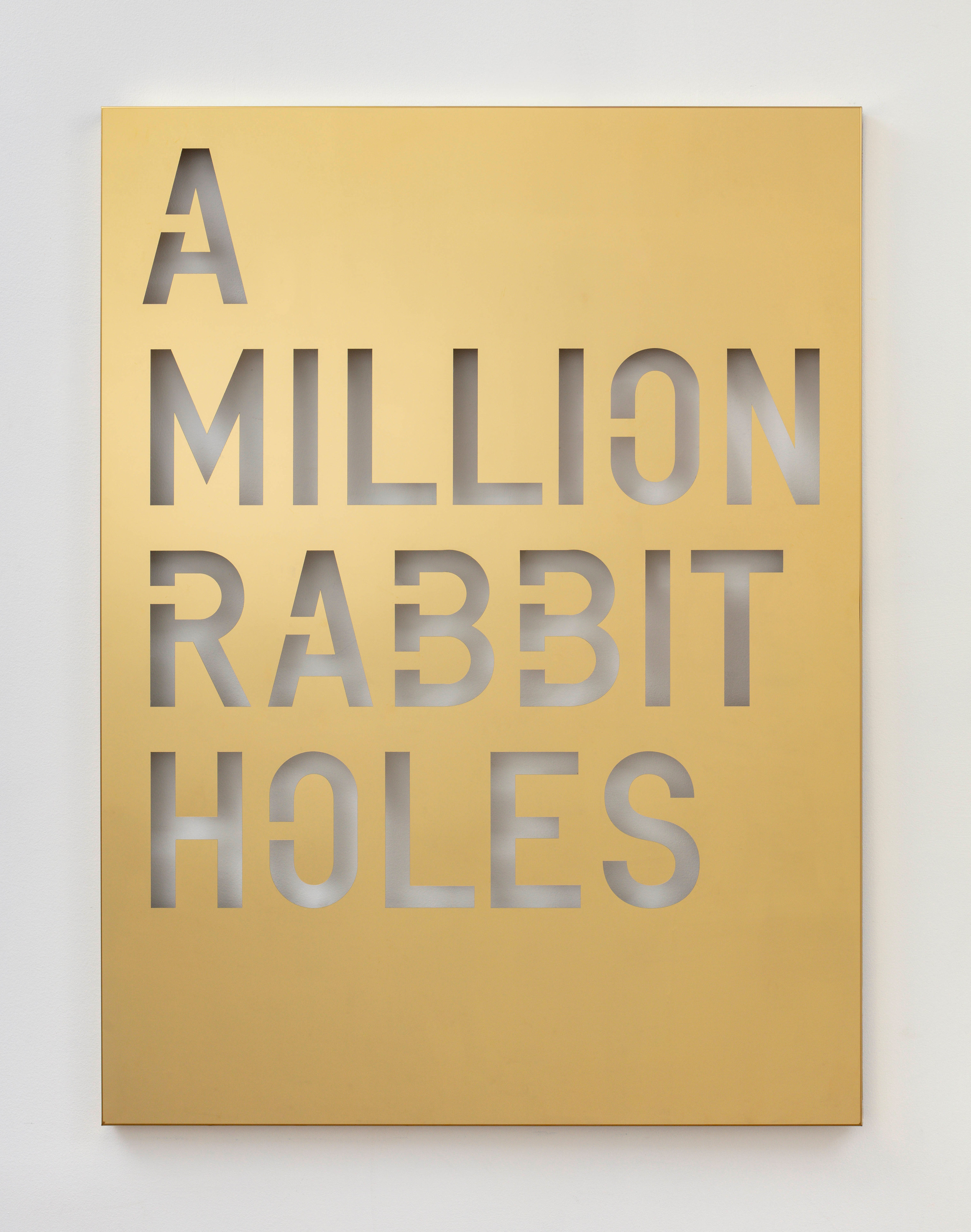 <div class="artist ani-in">Rirkrit Tiravanija</div><span class="title ani-in">untitled 2024 (a million rabbit holes)</span><div class="additional_caption ani-in"><div class="year">2024</div><div class="medium">Pvd coated stainless steel</div><div class="dimensions">121.9 x 91.4 cm<br/>
48 x 36 in</div></div>