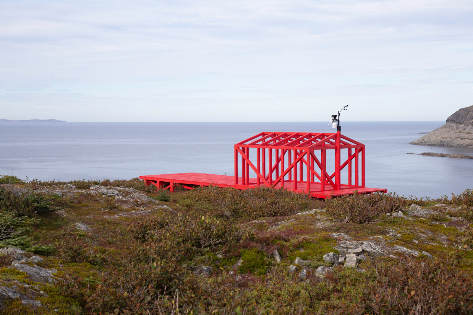<div class="image_caption_container"><div class="image_caption"><p>Liam Gillick, <strong>A Variability Quantifier (aka The Fogo Island Red Weather Station)</strong>, Fogo Island, 2022. Photo © Joshua Jensen</p></div></div>