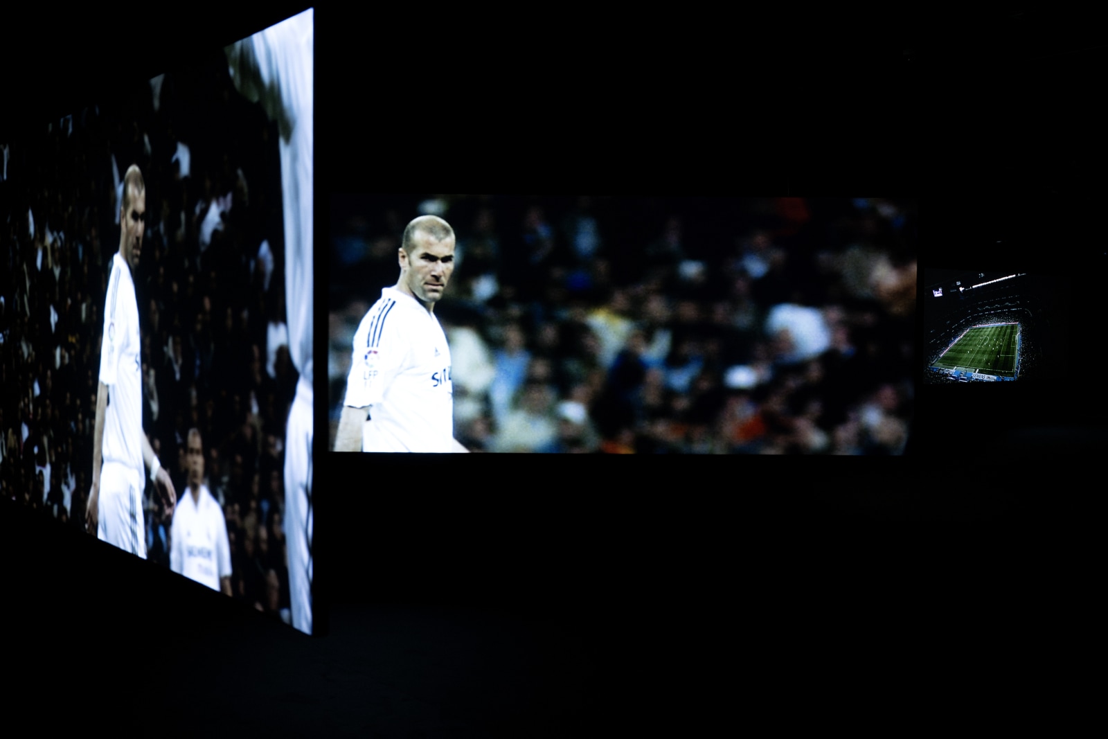 <div class="image_caption_container"><div class="image_caption"><p>Exhibition view: Douglas Gordon & Philippe Parreno, <strong>Zidane: A 21st Century Portrait</strong>, Philharmonie de Paris, 2023. Photo © Joachim Bertrand</p></div></div>