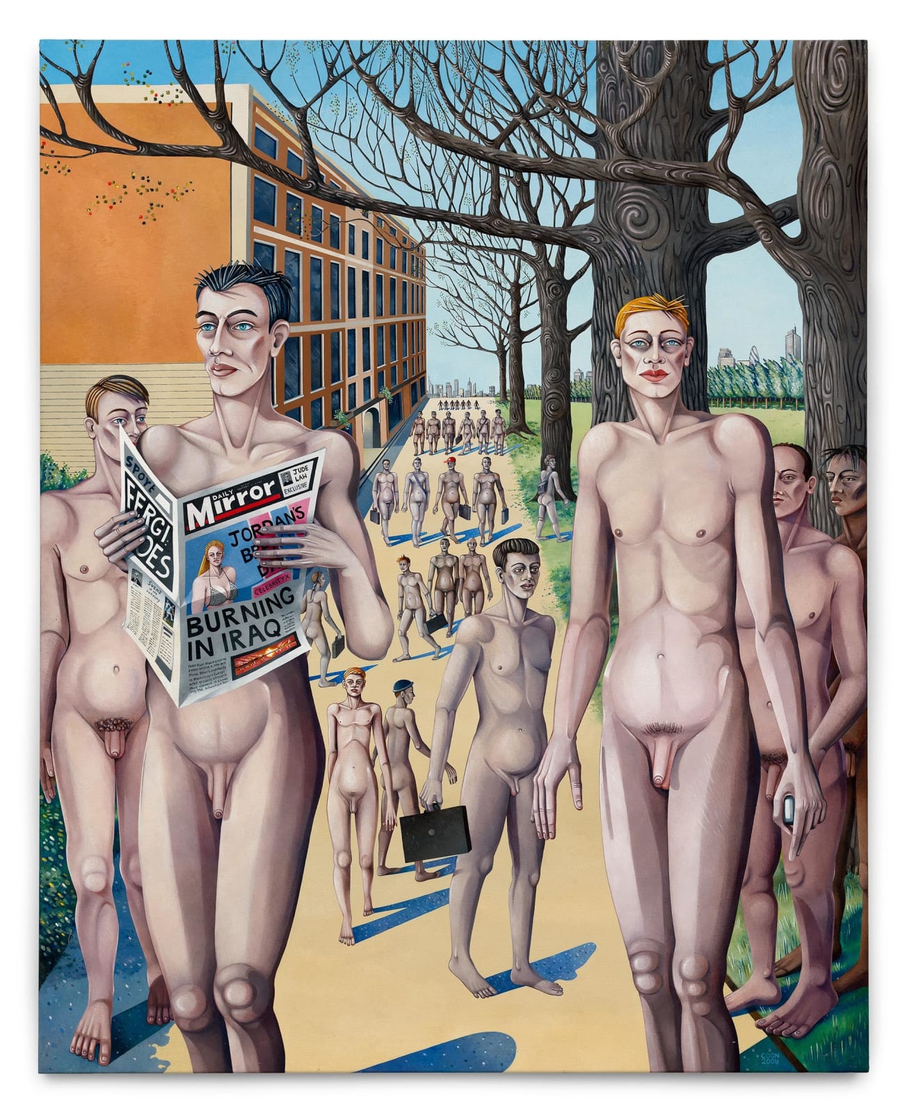 <div class="artist">Caroline Coon</div><div class="title_and_year"><span class="title">Rush Hour: She Strips Them Naked With Her Eyes</span><span class="year">, 2004</span></div>