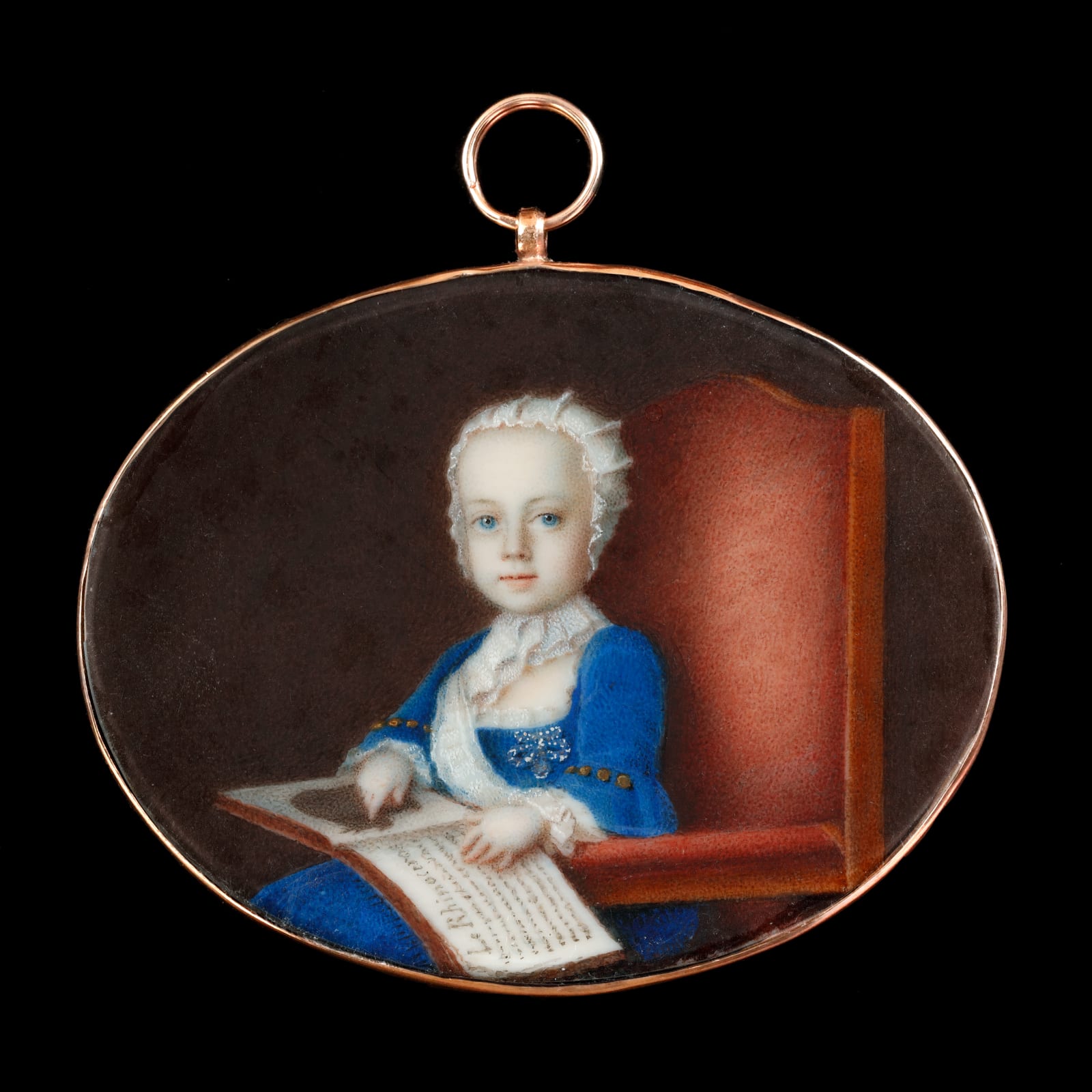 Fig 10, Austrian School, 'Archduke Joseph of Austria as a young child', watercolour on ivory, c.1747