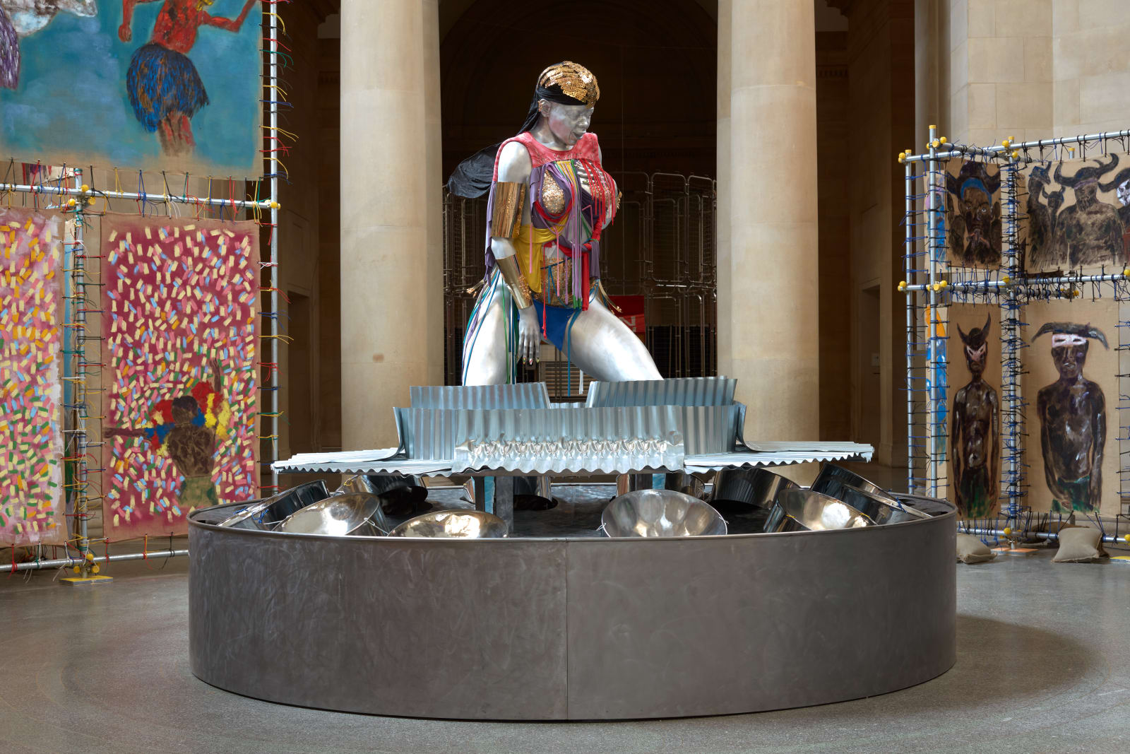 A tour around Alvaro Barrington’s installation GRACE Carnival dancers, stained glass and a haunted corner shop