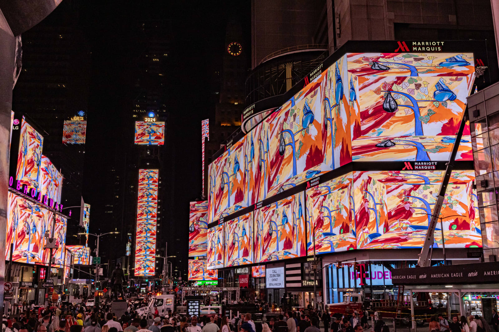 David Salle: A Well-Leafed Tree Remixed Times Square Arts installation