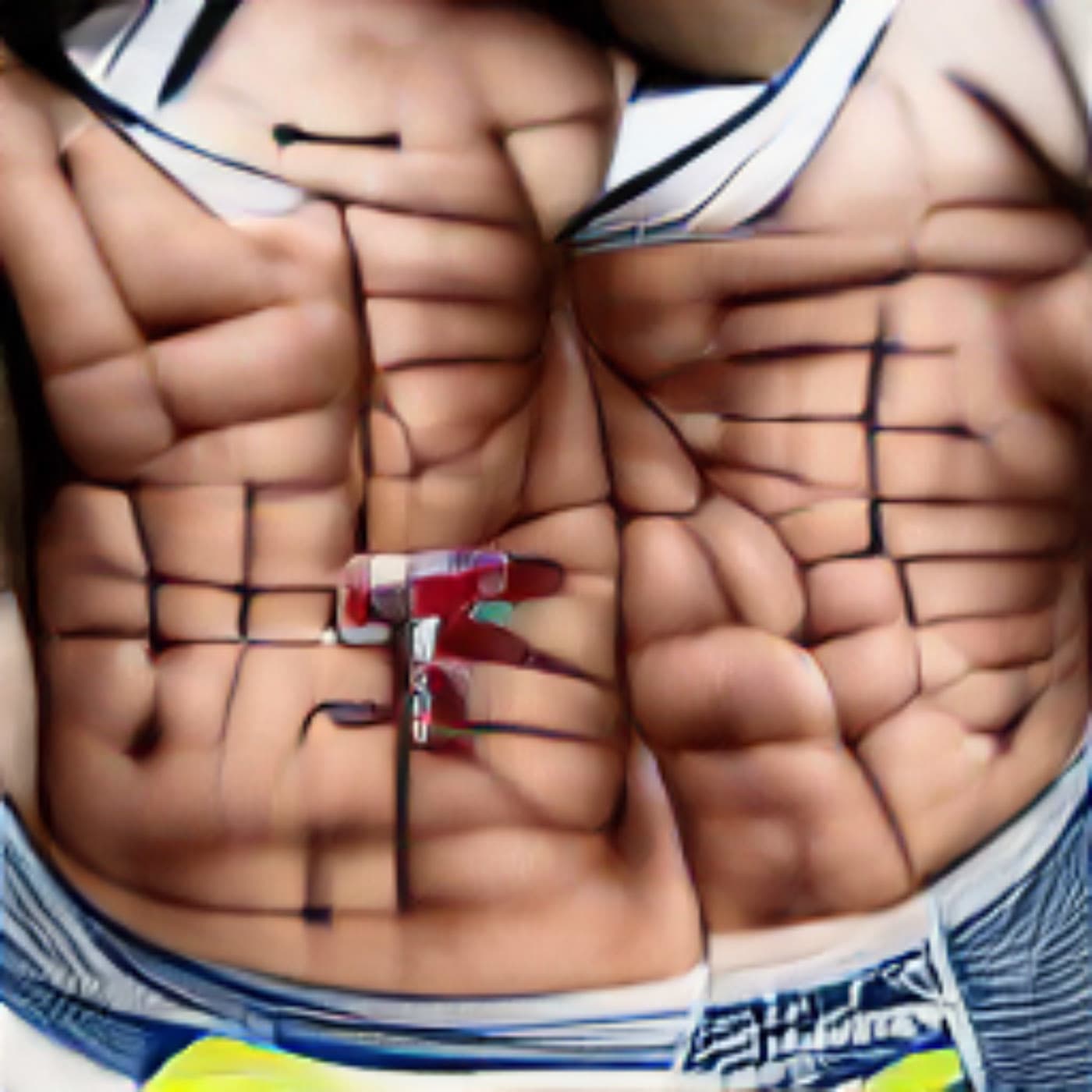 Cory Arcangel collaborates with BuzzFeed: I Generated Rock Hard Abs Using AI, You Won't Believe How Gross They Are