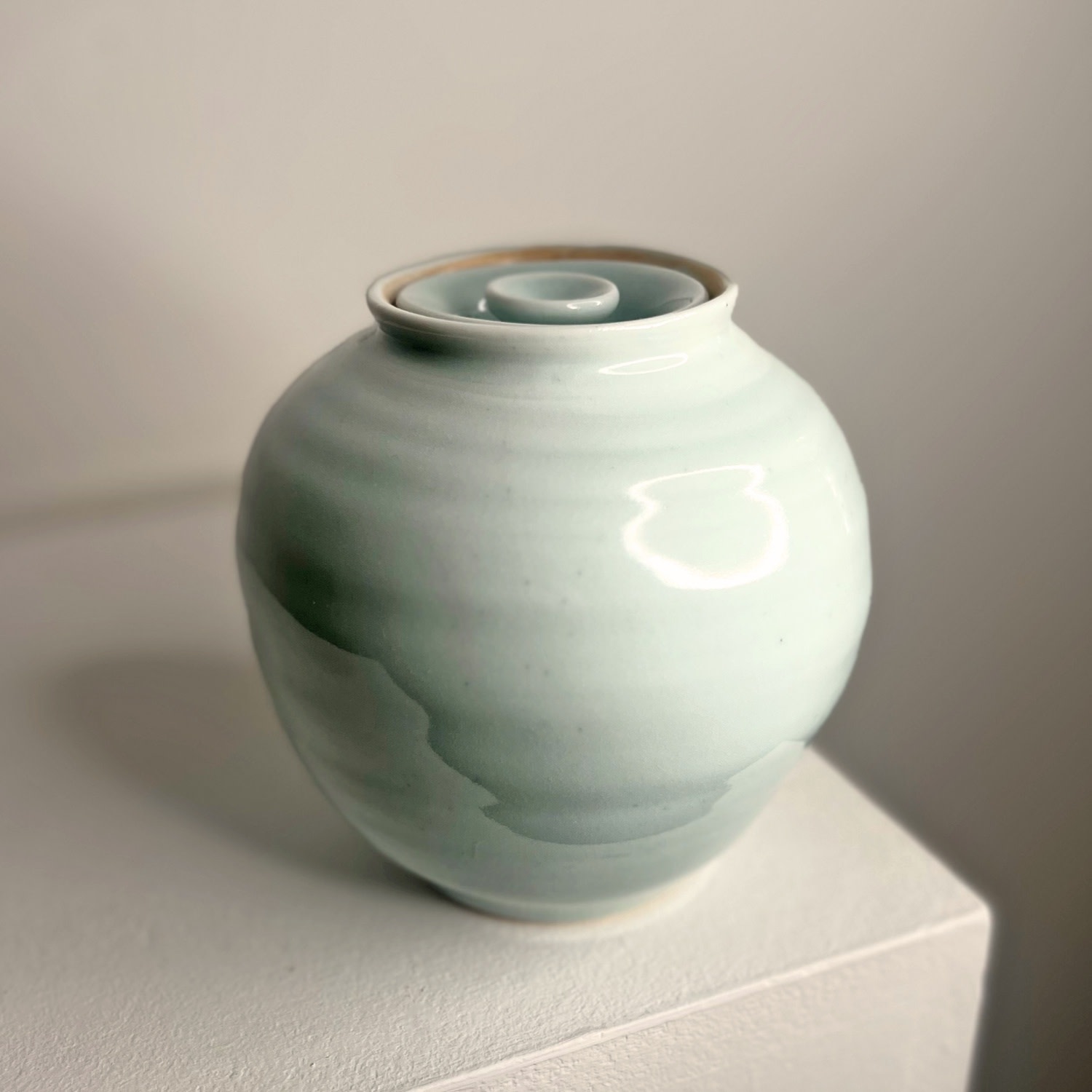 Linda Bloomfield, Celadon Lidded Jar, 2025