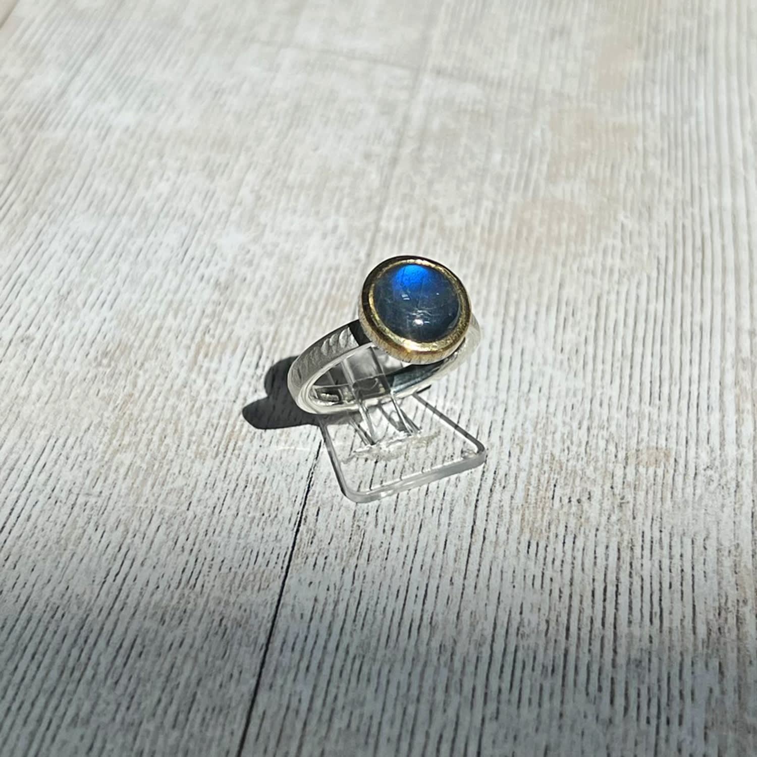 Emily Fermor, Cabochon Labradorite & 18ct Gold Bubble Ring