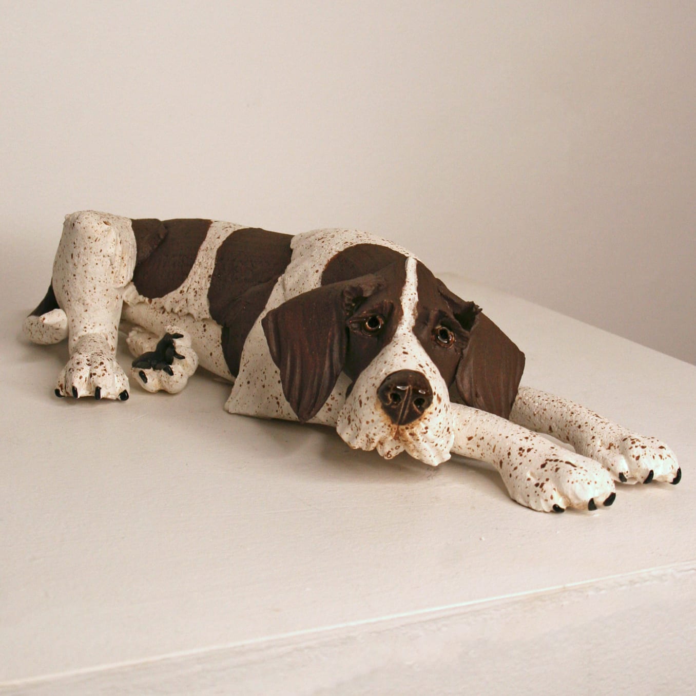 Virginia Dowe Edwards, Brown & White Lying Down Dog, 2025