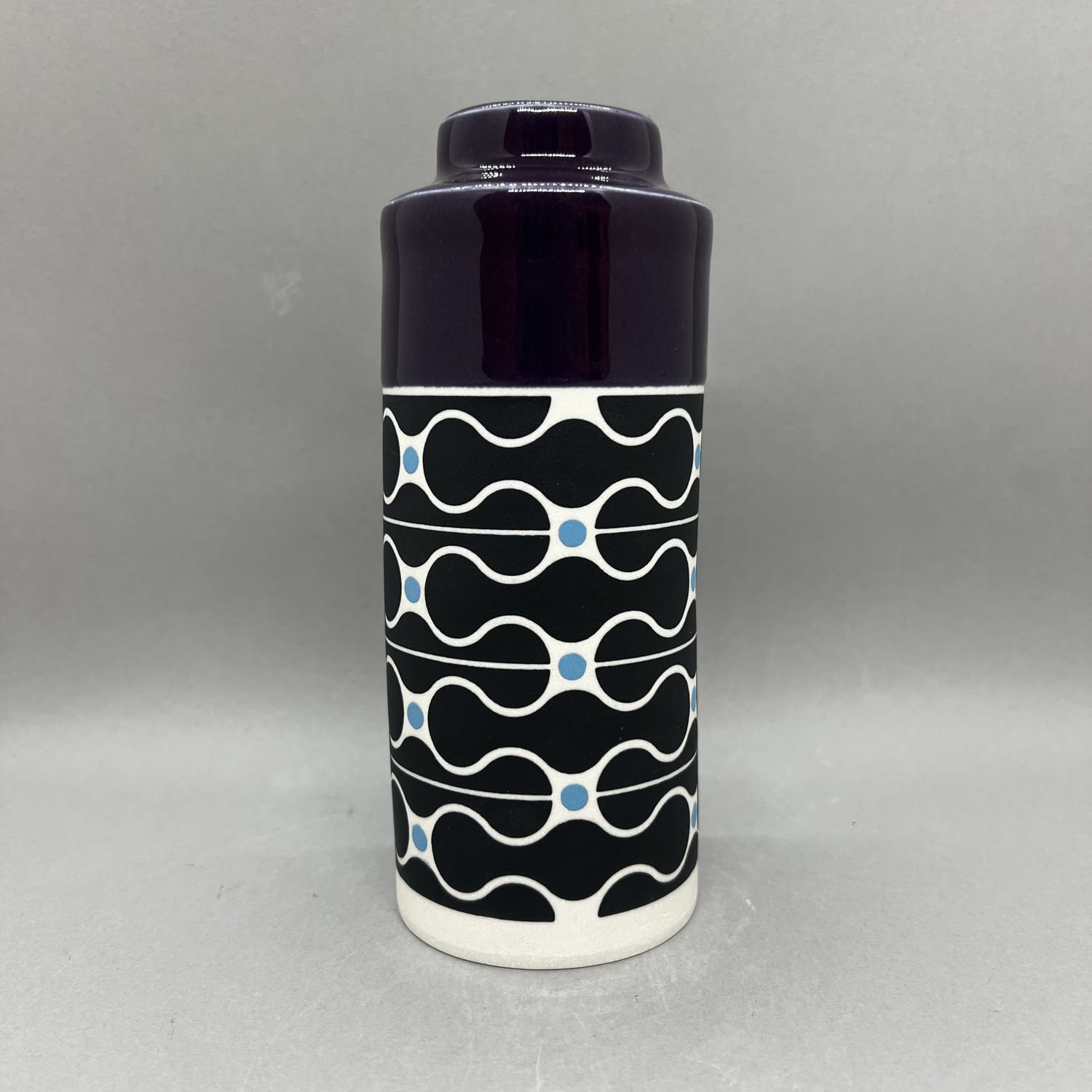 MapMap, Cylinder Vase - Purple, Black & Sky Blue
