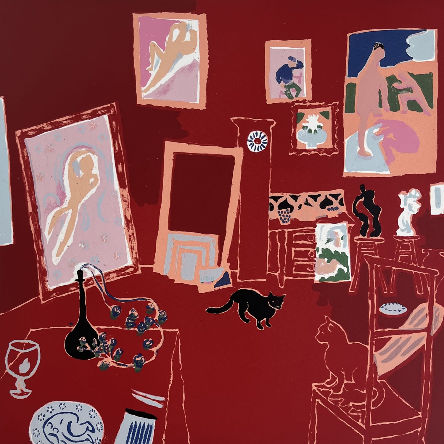 Mychael Barratt, Matisse's Cat - Red Studio , 2025