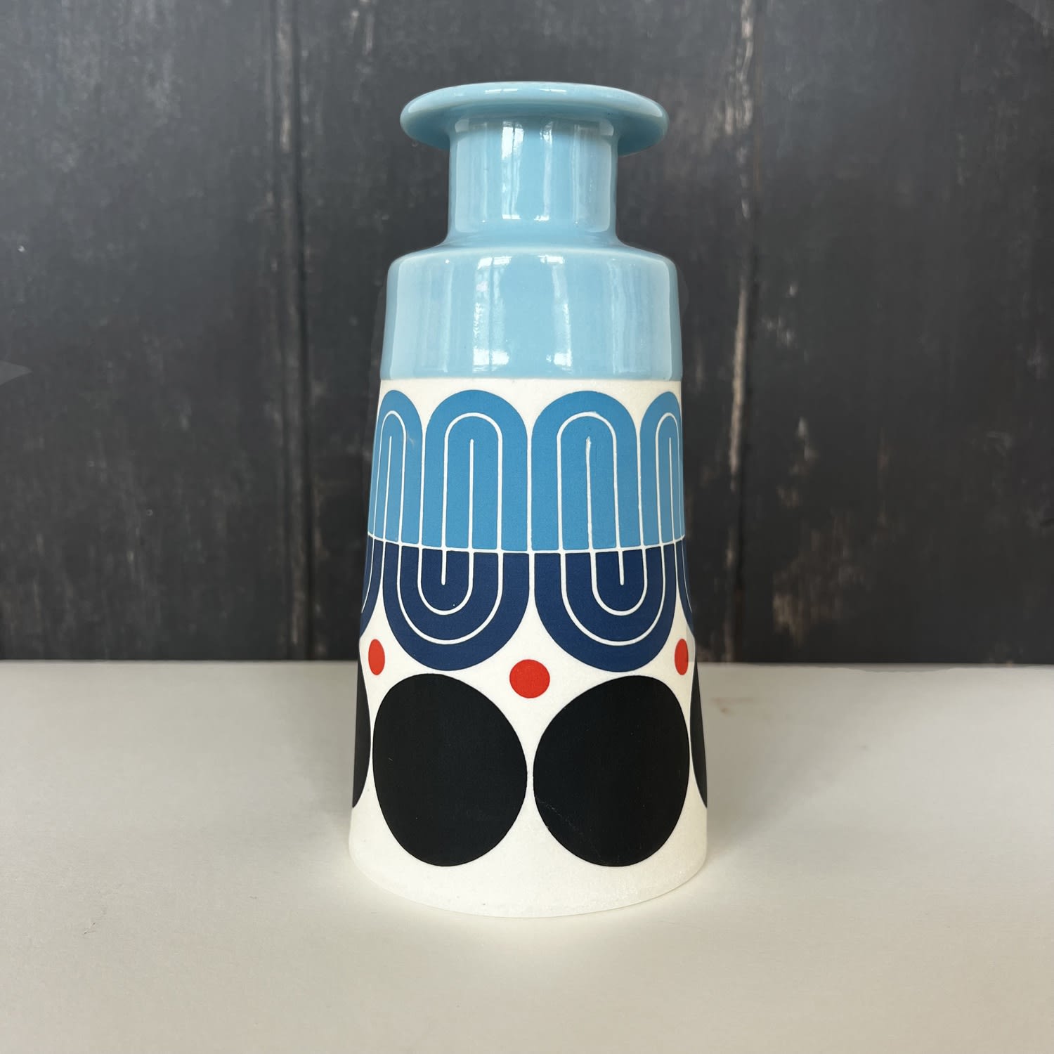 MapMap, Special Order Shipping to France - Emilie Large Cone Bottle - Sky Blue, Navy & Red